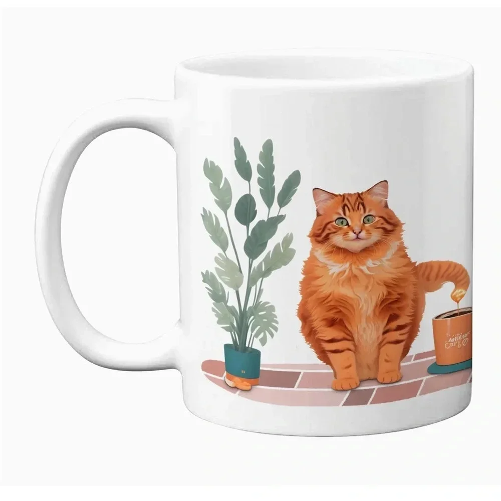 NIB Orange Cat Lovers Mug